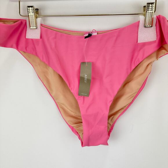 J.Crew Curved Waist Cheeky Bikini Bottom Pink Swim Beach Resortwear XXL NWT - Picture 3 of 7